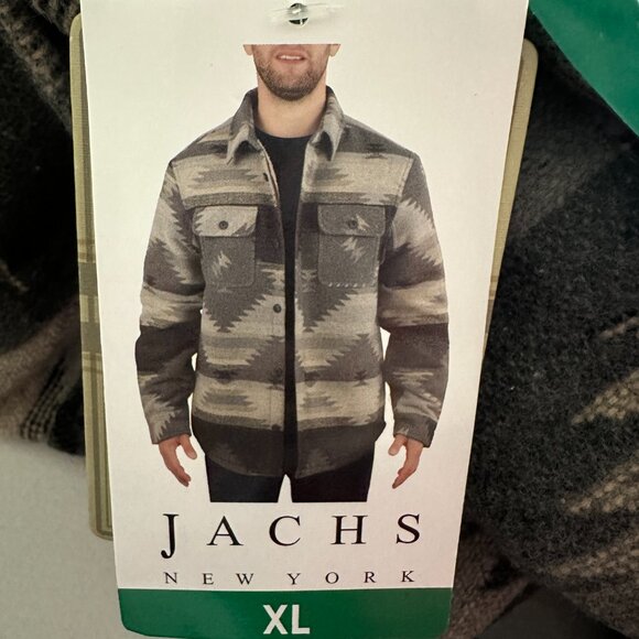 Jachs New York Men's Wool Blend Sherpa Lined Jacket XL Gray Aztec Western NEW - Picture 12 of 16